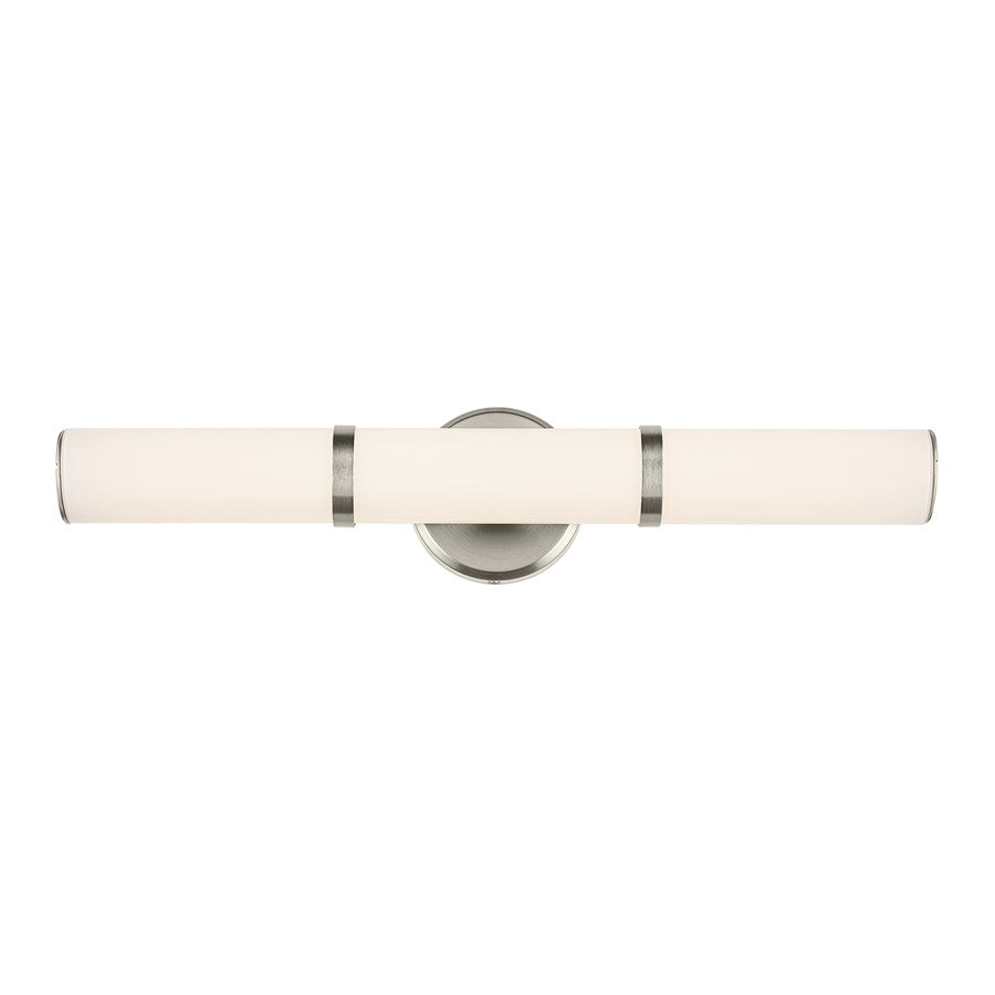 Kichler Rosh 1 Light Linear Bath Medium, Brushed Nickel/White