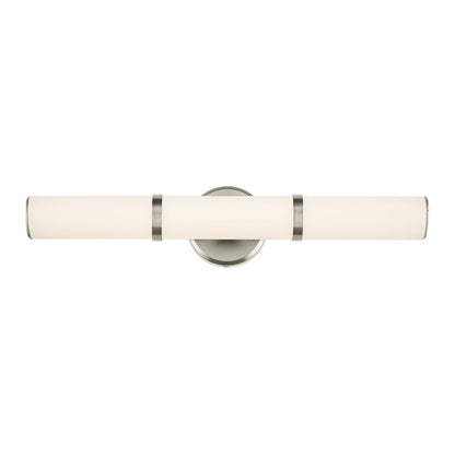 Kichler Rosh 1 Light Linear Bath Medium, Brushed Nickel/White