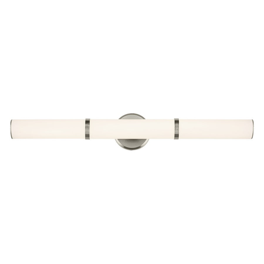 Kichler Rosh 1 Light Linear Bath Large, Brushed Nickel/White