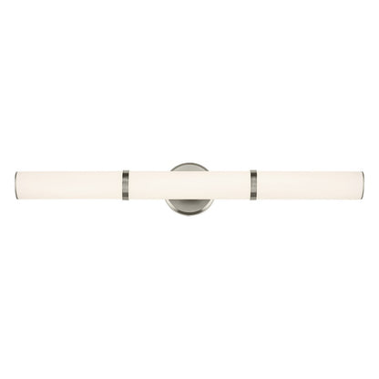 Kichler Rosh 1 Light Linear Bath Large, Brushed Nickel/White