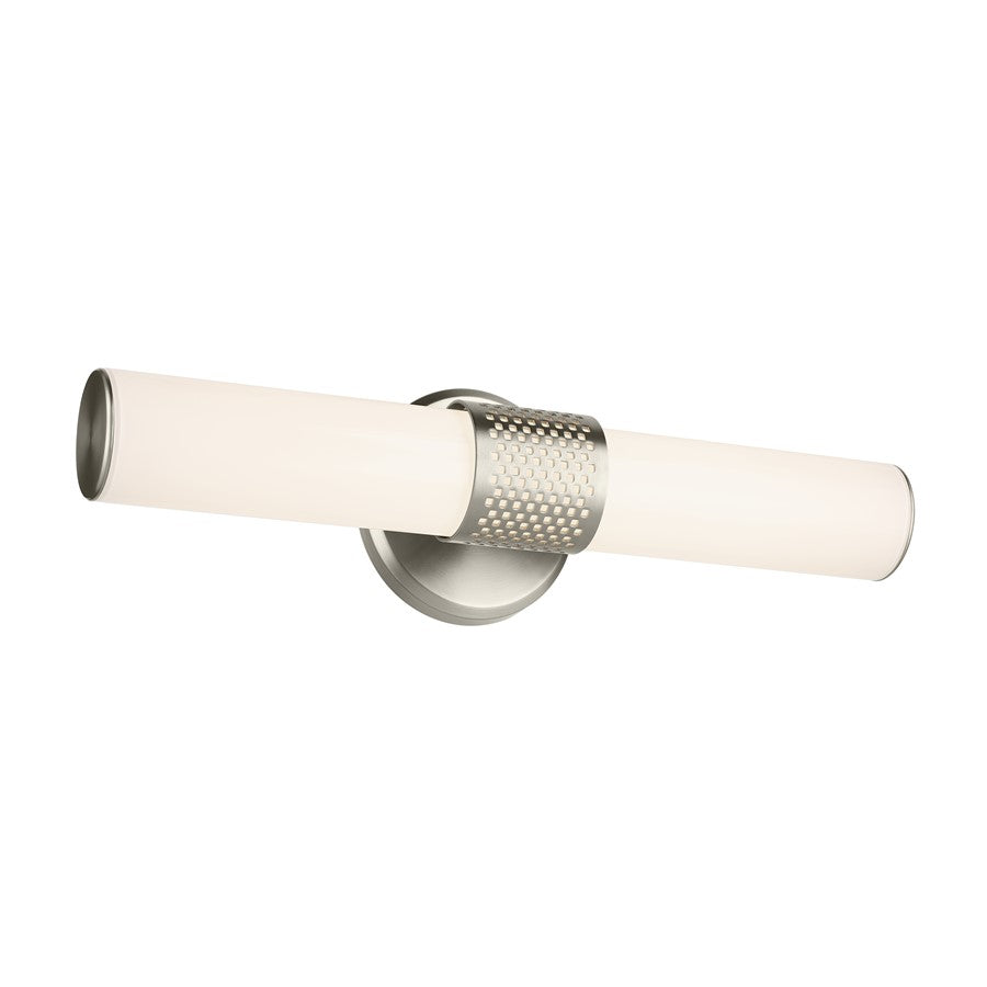 Kichler Sashi 1 Light 18" Wall Sconce, Brushed Nickel/White - 55191NILED