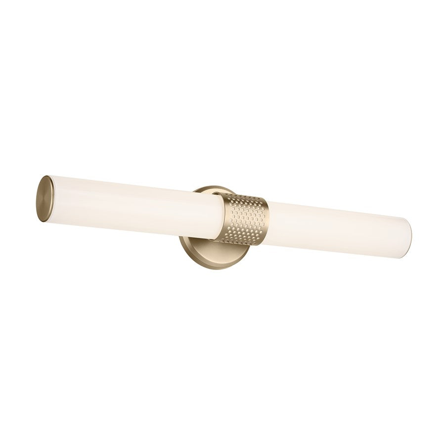 Kichler Sashi 1 Light Linear Bath Medium, Champagne Bronze/White - 55192CPZLED