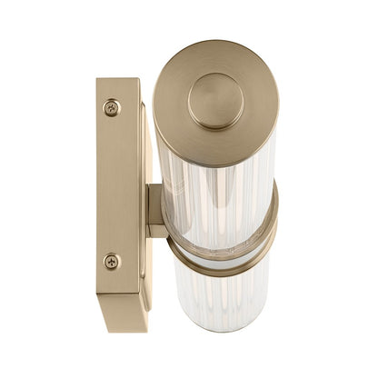 Kichler Laurene 2 Light 19" Wall Sconce, Bronze/Clear Fluted