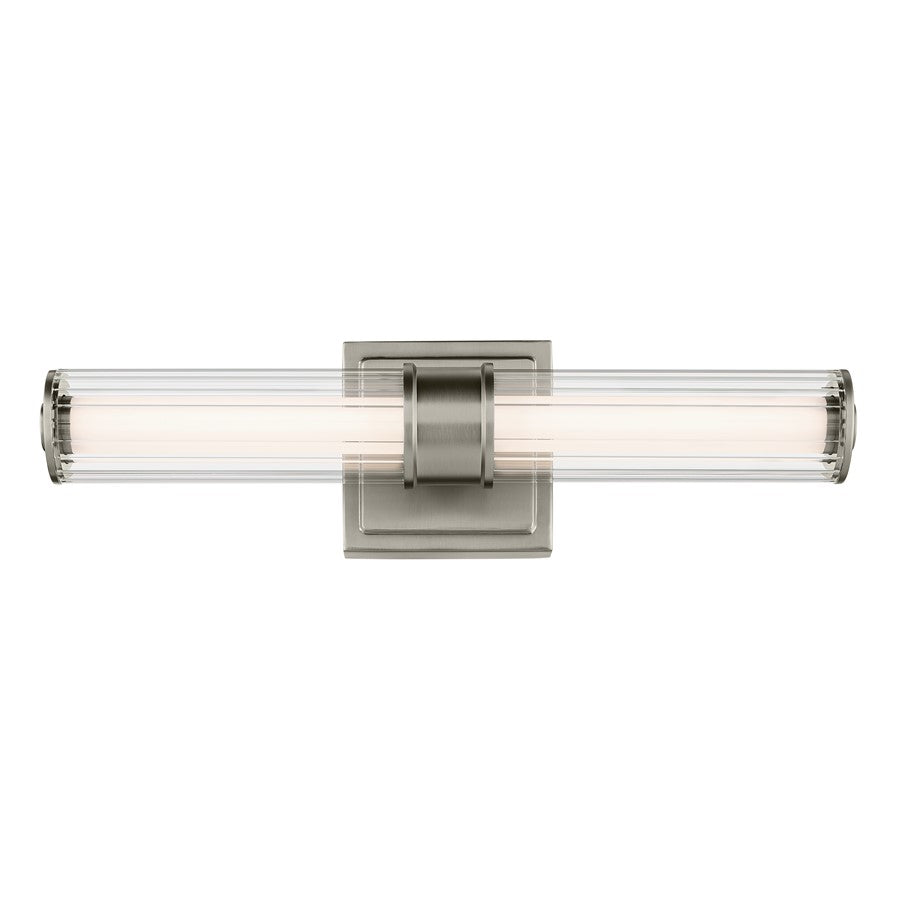 Kichler Laurene 2 Light Wall Sconce, Brushed Nickel/Clear Fluted