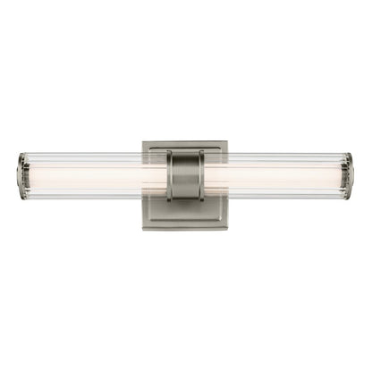 Kichler Laurene 2 Light Wall Sconce, Brushed Nickel/Clear Fluted