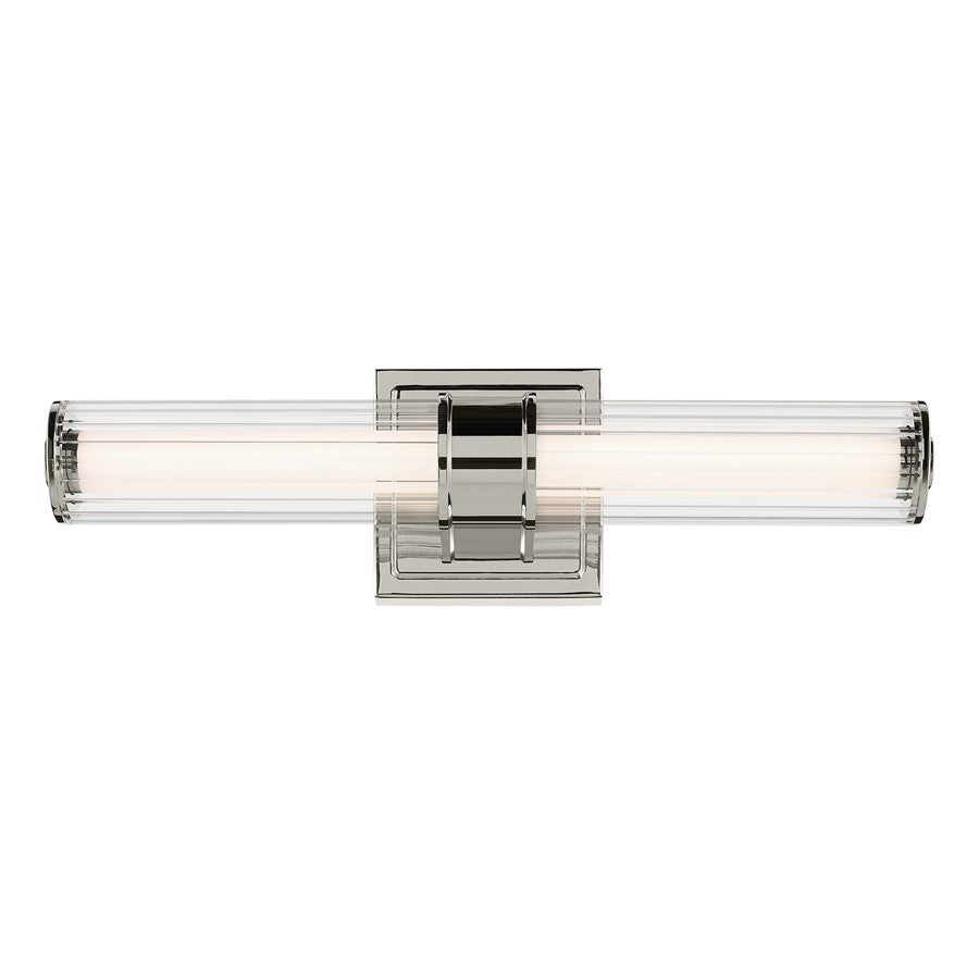 Kichler Laurene 2 Light 19" Wall Sconce, Nickel/Clear Fluted