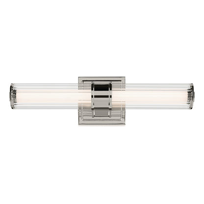 Kichler Laurene 2 Light 19" Wall Sconce, Nickel/Clear Fluted