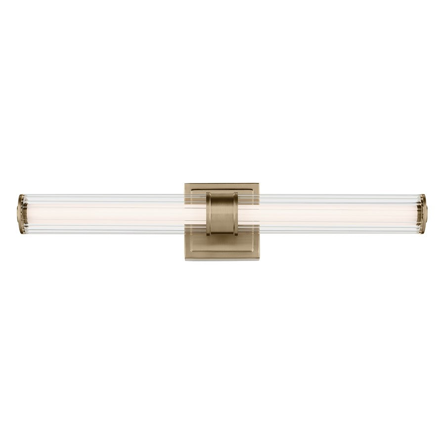 Kichler Laurene 2 Light 27" Linear Bath, Bronze/Clear Fluted