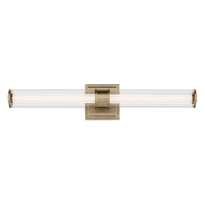 Kichler Laurene 2 Light 27" Linear Bath, Bronze/Clear Fluted