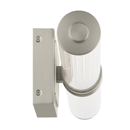 Kichler Laurene 2 Light Linear Bath Large, Nickel/Clear Fluted