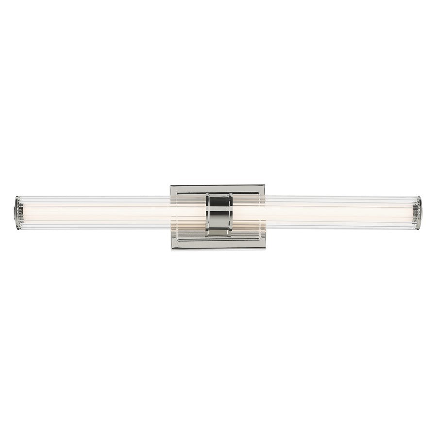 Kichler Laurene 2 Light 31" Linear Bath Large, Nickel/Clear Fluted