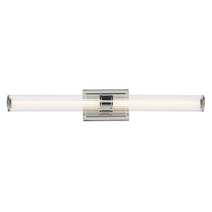 Kichler Laurene 2 Light 31" Linear Bath Large, Nickel/Clear Fluted
