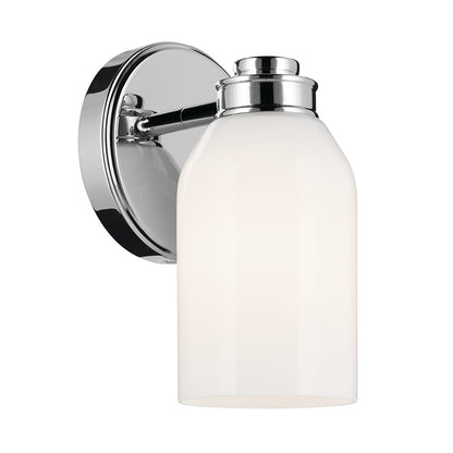 Kichler Shae 1 Light 8" Wall Sconce, Chrome/Cased Opal - 55200CH