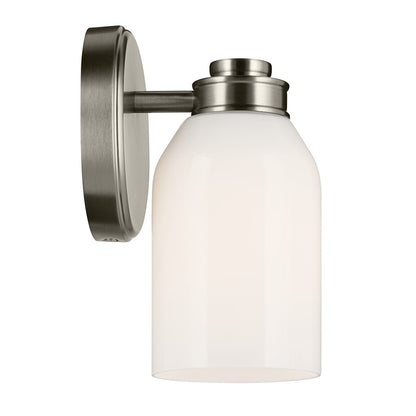 Kichler Shae 1 Light 8" Wall Sconce, Brushed Nickel/Cased Opal