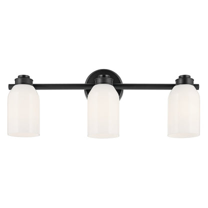 Kichler Shae 3 Light Wall Mt Bath 3 Arm, Black/Cased Opal
