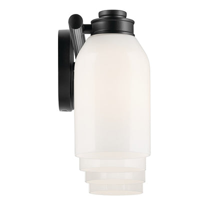 Kichler Shae 4 Light Wall Mt Bath 4 Arm, Black/Cased Opal