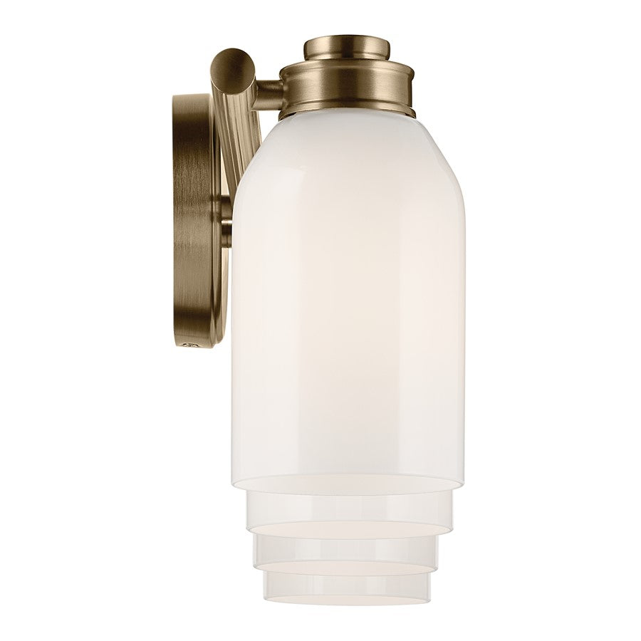 Kichler Shae 4-Light 32in Vanity Light | Modern Coastal Champagne Bronze & Cased Opal Glass | Bathroom Vanity Lighting | Dimmable| Model 55203CPZ