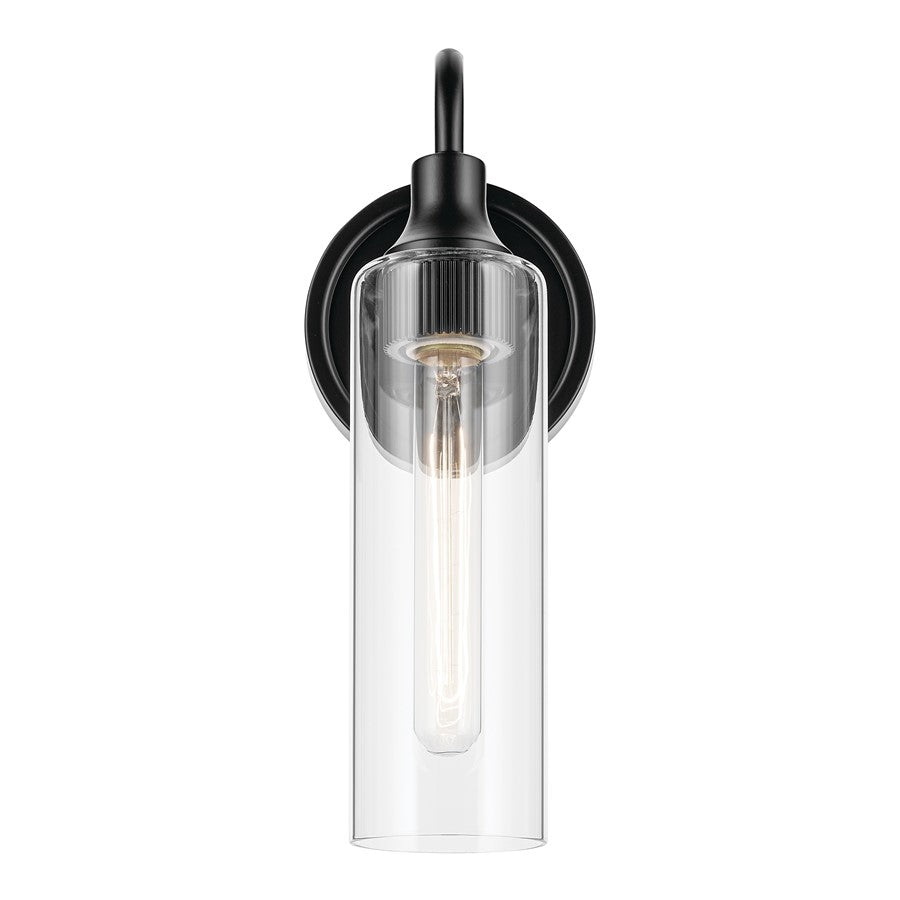 Kichler Kavi 1 Light Wall Sconce, Black/Clear