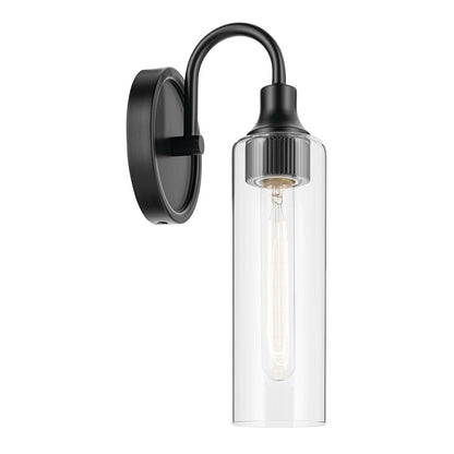Kichler Kavi 1 Light Wall Sconce, Black/Clear