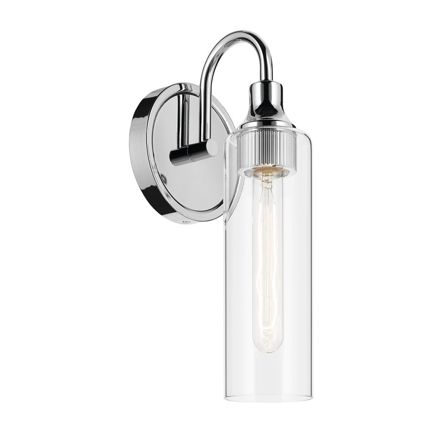 Kichler Kavi 1 Light 13" Wall Sconce, Chrome/Clear - 55209CH