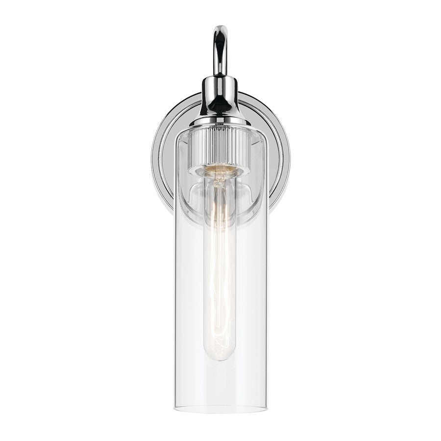 Kichler Kavi 1 Light 13" Wall Sconce, Chrome/Clear
