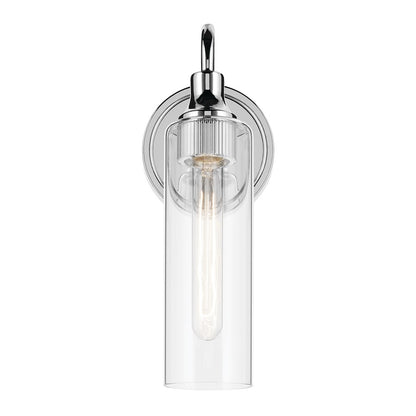 Kichler Kavi 1 Light 13" Wall Sconce, Chrome/Clear