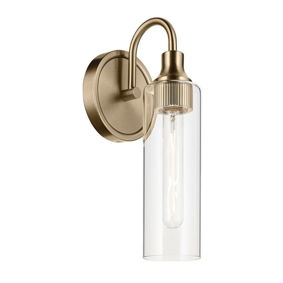 Kichler Kavi 1 Light Wall Sconce, Champagne Bronze/Clear - 55209CPZ