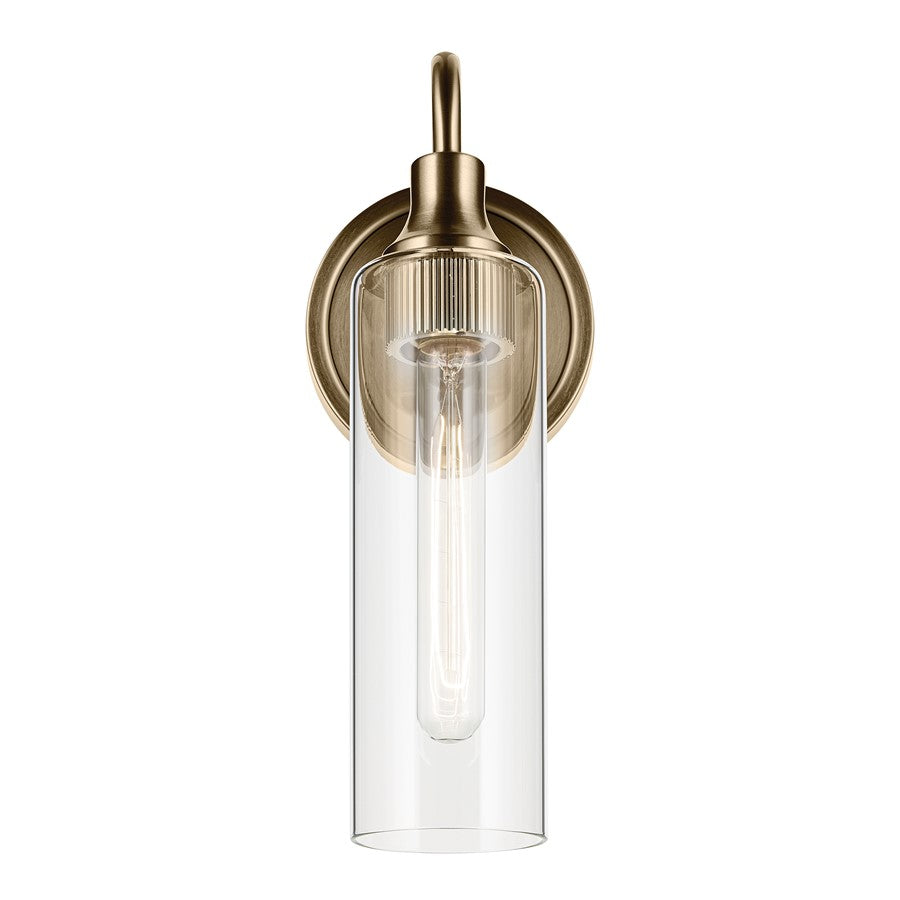 Kichler Kavi 1 Light Wall Sconce, Champagne Bronze/Clear