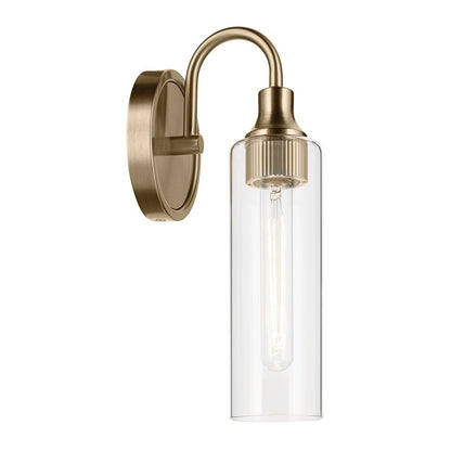 Kichler Kavi 1 Light Wall Sconce, Champagne Bronze/Clear