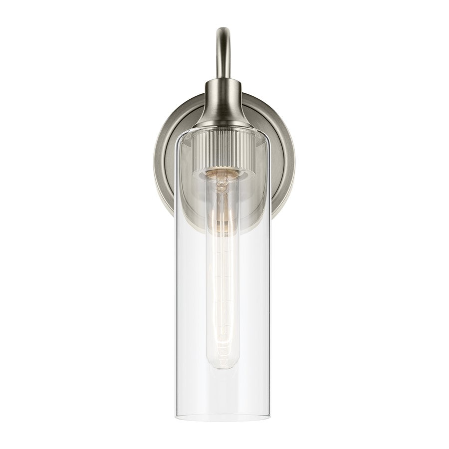 Kichler Kavi 1 Light 13" Wall Sconce, Brushed Nickel/Clear