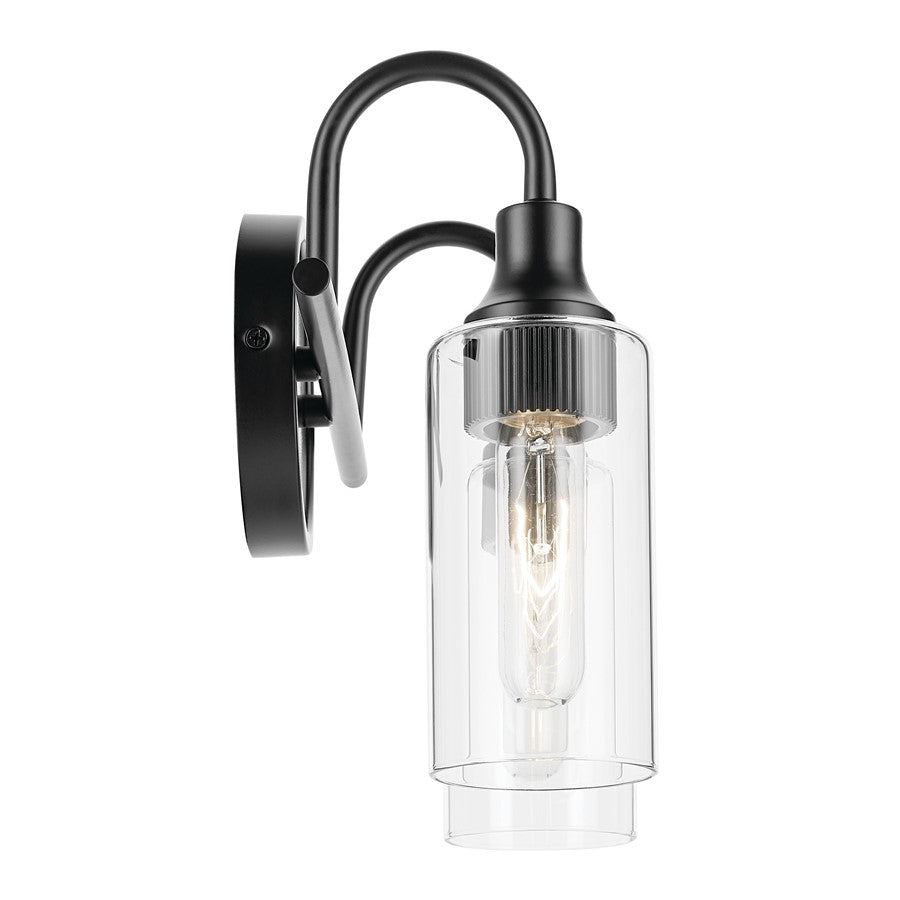 Kichler Kavi 2 Light Wall Mt Bath 2 Arm, Black/Clear