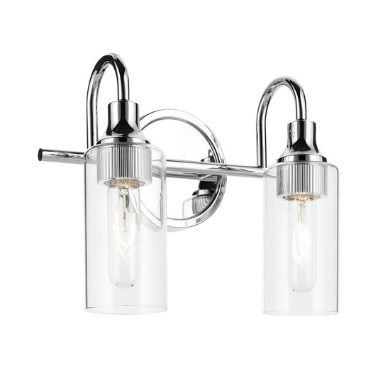 Kichler Kavi 2 Light 13" Wall Mt Bath 2 Arm, Chrome/Clear - 55210CH