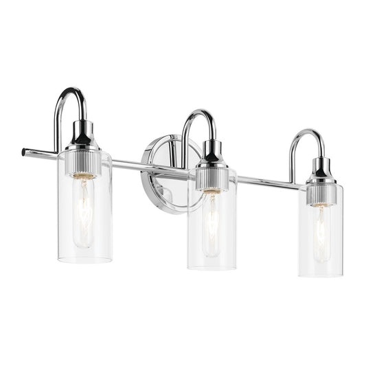 Kichler Kavi 3 Light Wall Mt Bath 3 Arm, Chrome/Clear - 55211CH