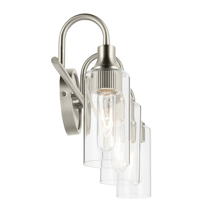Kichler Kavi 3 Light 23" Wall Mt Bath 3 Arm, Brushed Nickel/Clear