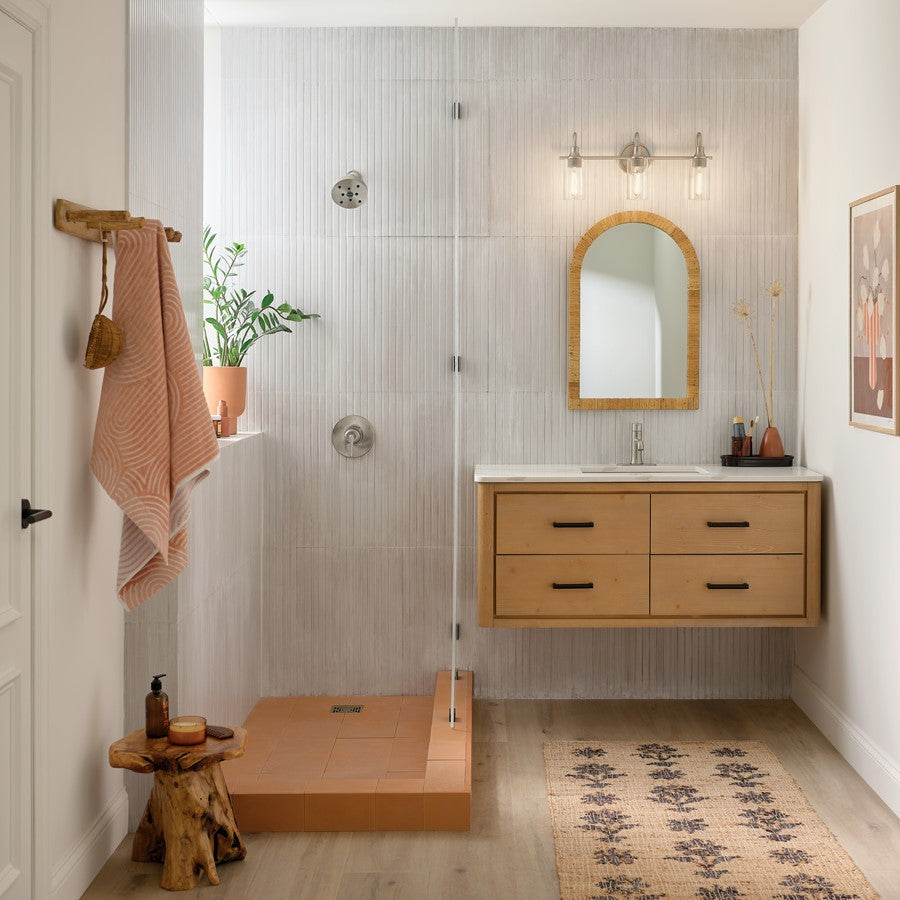 Kichler Kavi 3 Light 23" Wall Mt Bath 3 Arm, Brushed Nickel/Clear