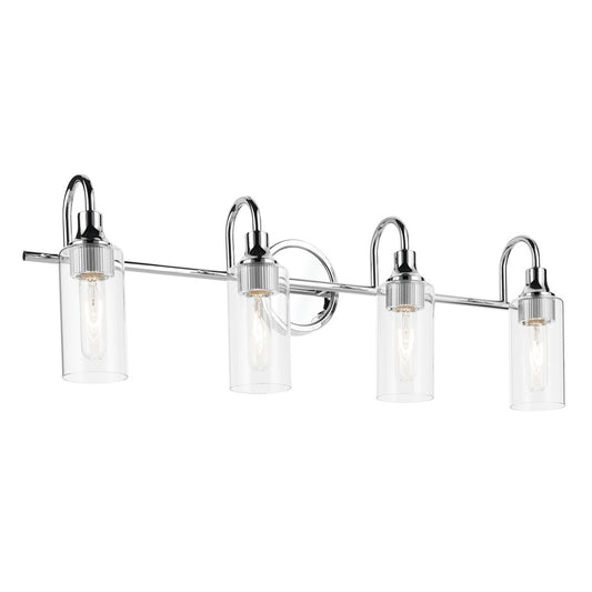 Kichler Kavi 4 Light Wall Mt Bath 4 Arm, Chrome/Clear - 55212CH