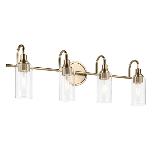 Kichler Kavi 4 Light Wall Mt Bath 4 Arm, Champagne Bronze/Clear - 55212CPZ