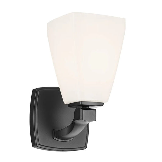 Kichler Marant 1 Light Wall Sconce, Black/Cased Opal - 55214BK