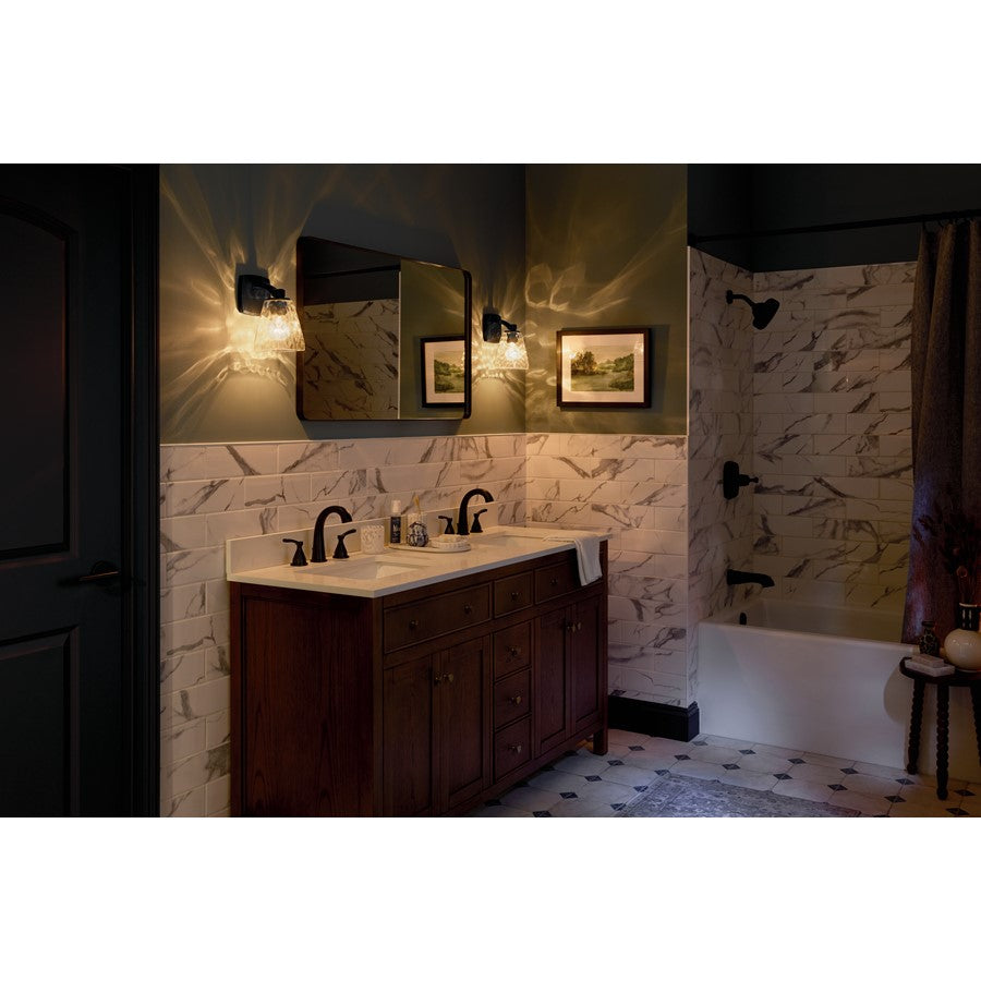 Kichler Marant 1 Light Wall Sconce, Black/Cased Opal