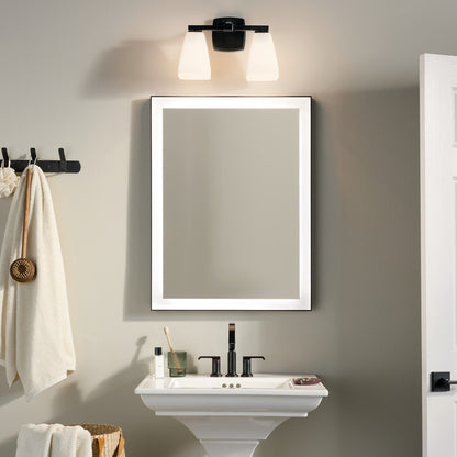 Kichler Marant 2 Light Wall Mt Bath 2 Arm, Black/Cased Opal