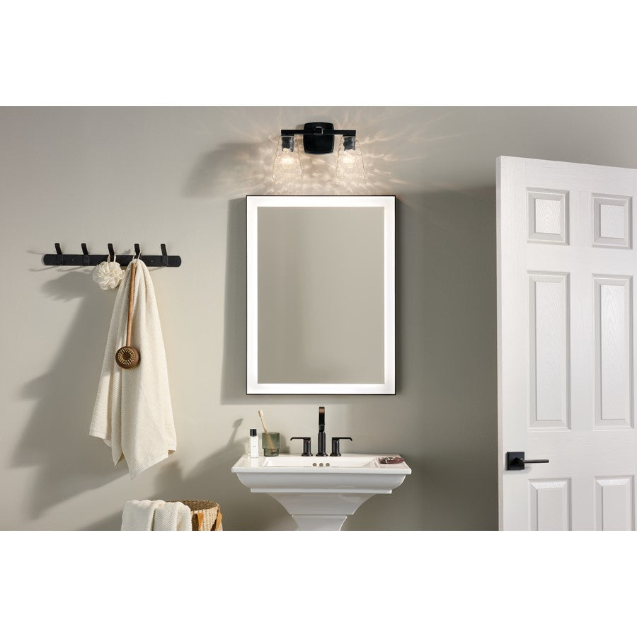 Kichler Marant 2 Light Wall Mt Bath 2 Arm, Black/Cased Opal