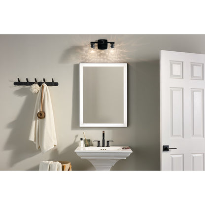 Kichler Marant 2 Light Wall Mt Bath 2 Arm, Black/Cased Opal
