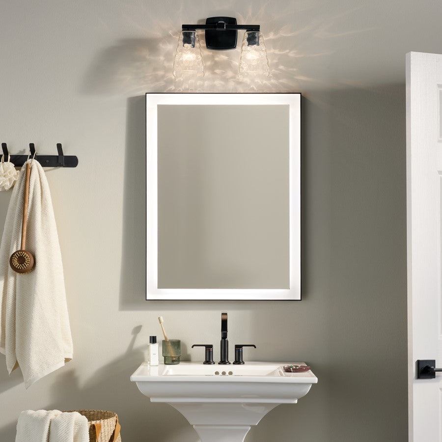 Kichler Marant 2 Light Wall Mt Bath 2 Arm, Black/Cased Opal