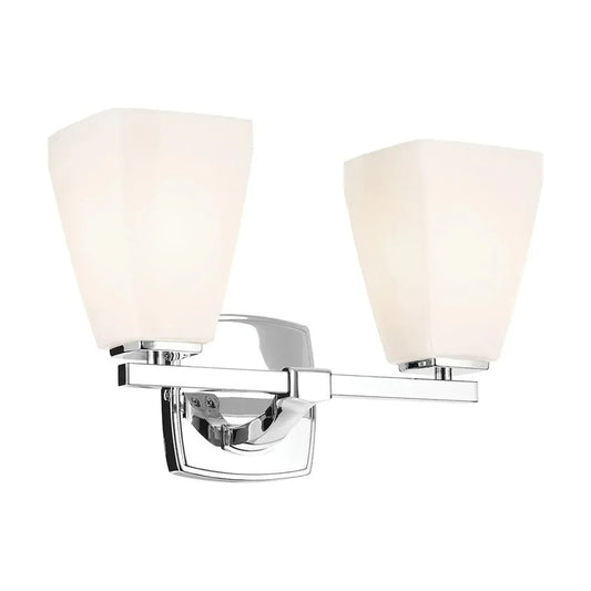 Kichler Marant 2 Light Wall Mt Bath 2 Arm, Chrome/Cased Opal - 55215CH