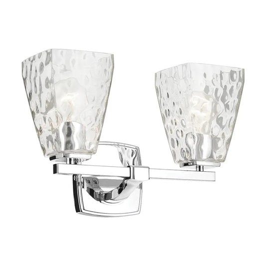Kichler Marant 2 Light Wall Mt Bath 2 Arm, Chrome/Clear Water - 55215CHWTR