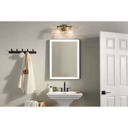 Kichler Marant 14.25in 2-Light Vanity Light | Champagne Bronze & Opal Glass | Bathroom Vanity & Powder Room | Incandescent, Dimmable, Damp | Model 55215CPZ