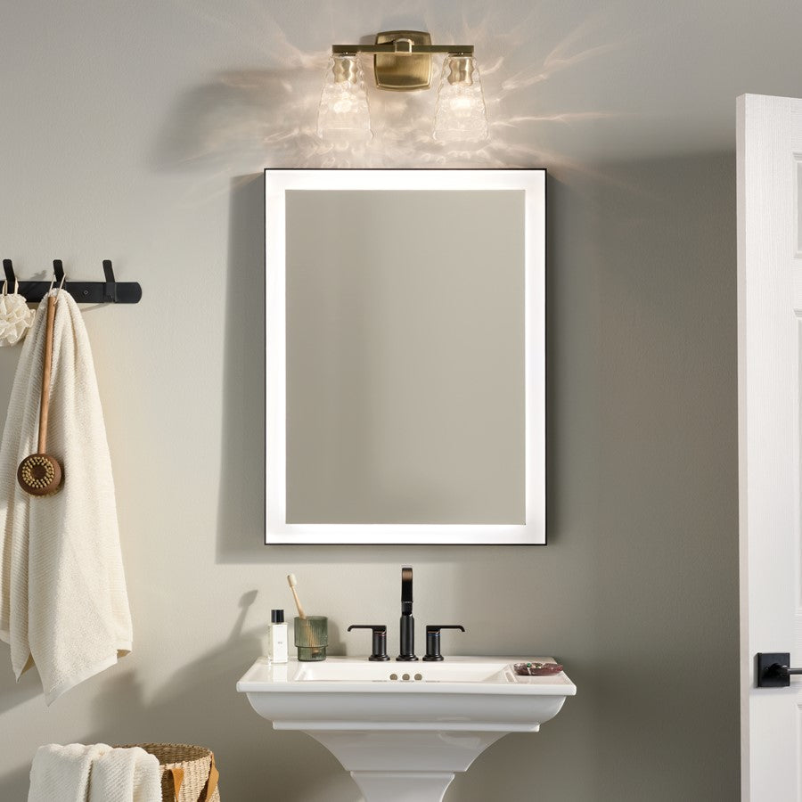 Kichler Marant 14.25in 2-Light Vanity Light | Champagne Bronze & Opal Glass | Bathroom Vanity & Powder Room | Incandescent, Dimmable, Damp | Model 55215CPZ