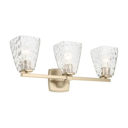 Kichler Marant 3 Light Wall Mt Bath 3 Arm, Bronze/Clear Water - 55216CPZWTR
