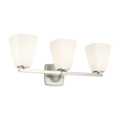 Kichler Marant 3 Light Wall Mt Bath 3 Arm, Brushed Nickel/Cased Opal - 55216NI