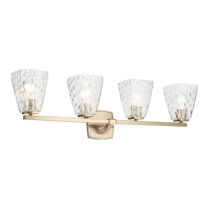 Kichler Marant 4 Light Wall Mt Bath 4 Arm, Bronze/Clear Water - 55217CPZWTR